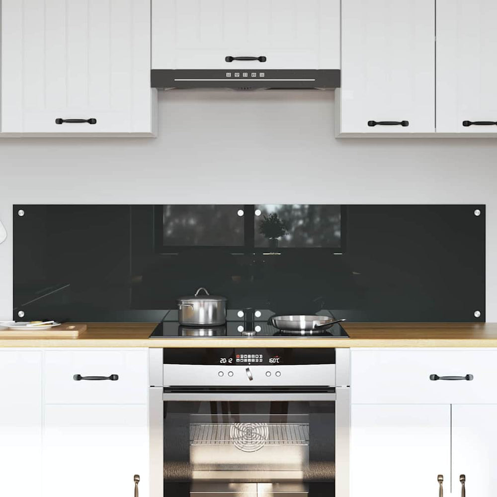 Vidaxl keuken spatscherm 2 pcs donkergrijs 80 x 40 cm gehard glas