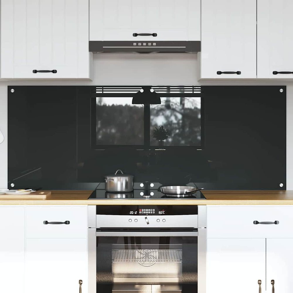 Vidaxl keuken spatscherm 2 pcs donkergrijs 80 x 60 cm gehard glas