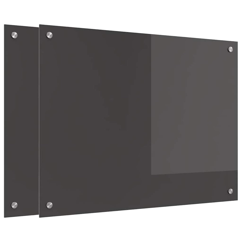 Vidaxl keuken spatscherm 2 pcs donkergrijs 80 x 60 cm gehard glas