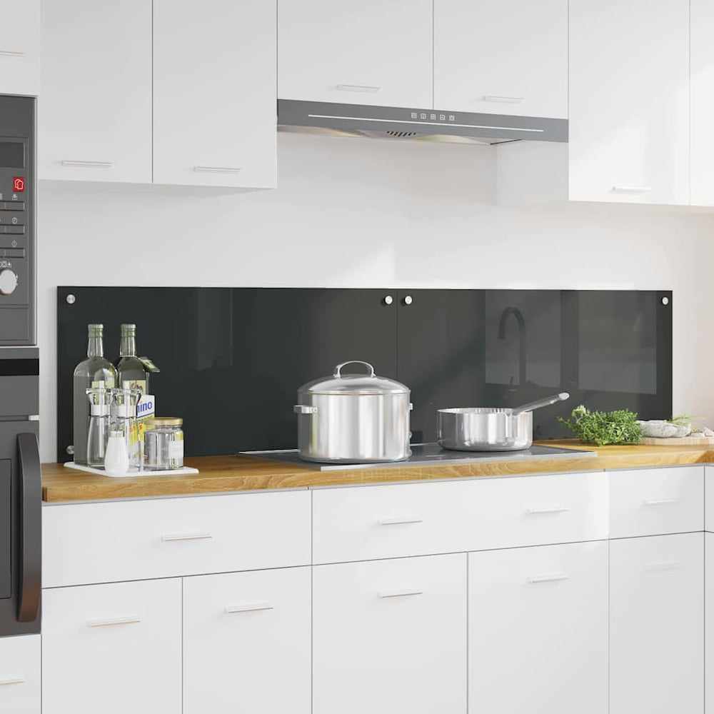 Vidaxl keuken spatscherm 2 pcs donkergrijs 90 x 40 cm gehard glas