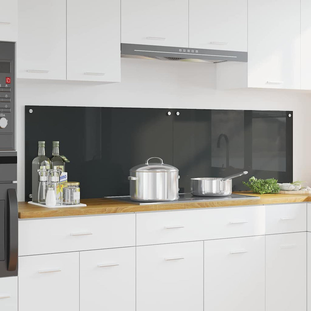 Vidaxl keuken spatscherm 2 pcs donkergrijs 90 x 50 cm gehard glas