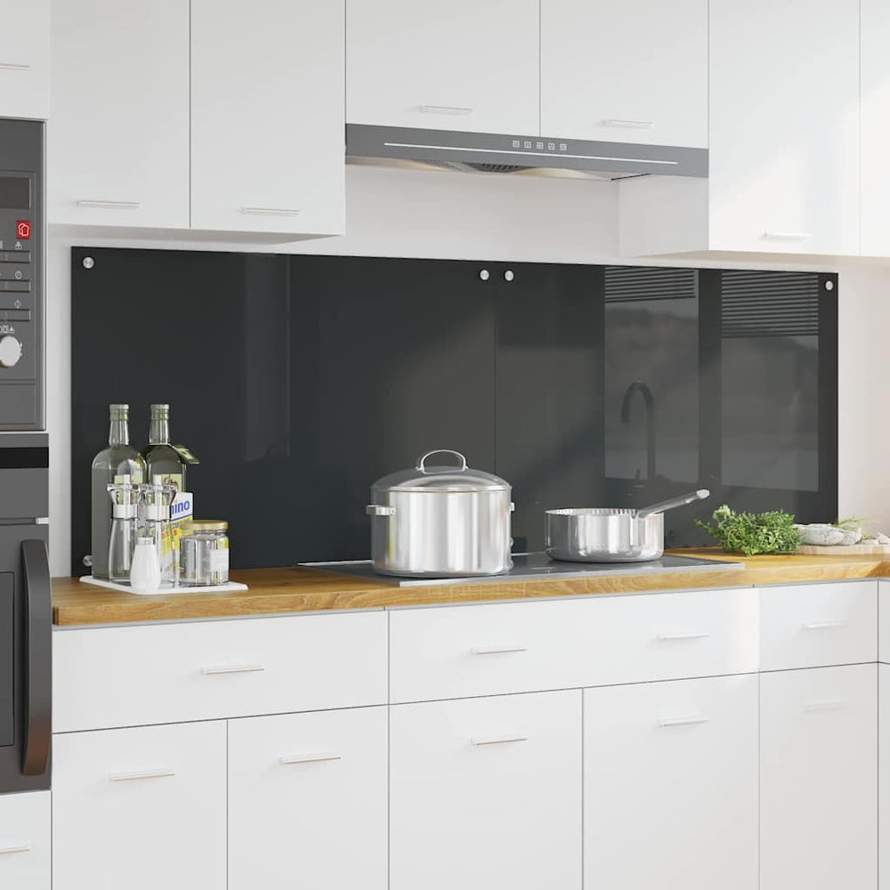 Vidaxl keuken spatscherm 2 pcs donkergrijs 90 x 60 cm gehard glas