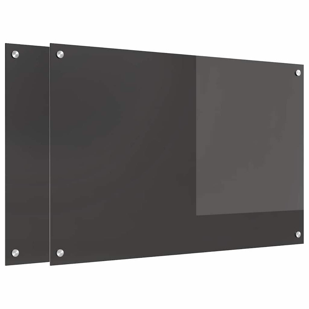 Vidaxl keuken spatscherm 2 pcs donkergrijs 90 x 60 cm gehard glas