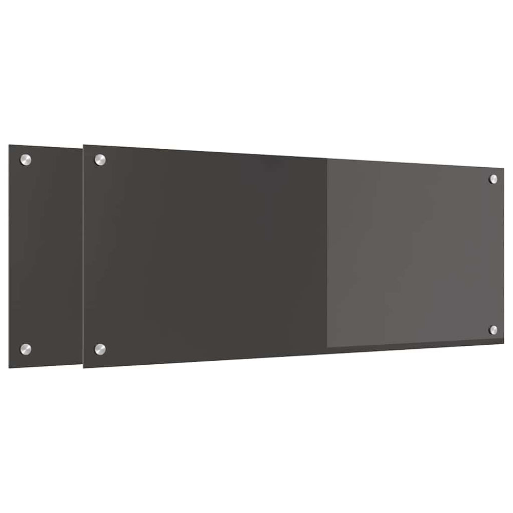 Vidaxl keuken spatscherm 2 pcs donkergrijs 100 x 40 cm gehard glas