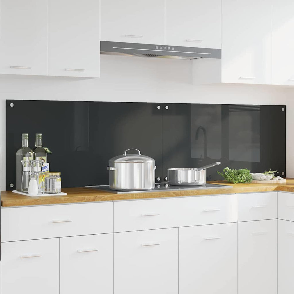 Vidaxl keuken spatscherm 2 pcs donkergrijs 100 x 50 cm gehard glas