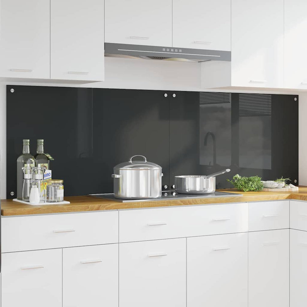 Vidaxl keuken spatscherm 2 pcs donkergrijs 100 x 60 cm gehard glas