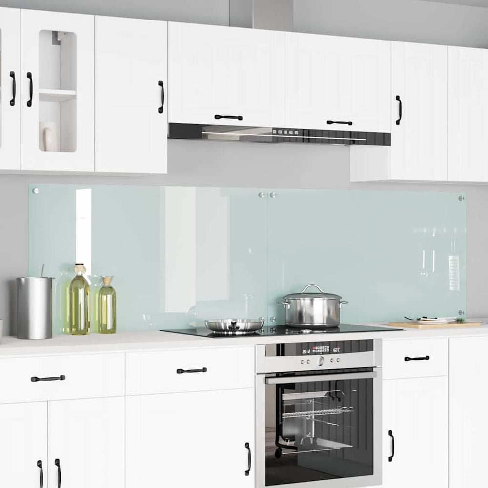 Vidaxl keuken spatscherm 2 pcs wit 110 x 60 cm gehard glas