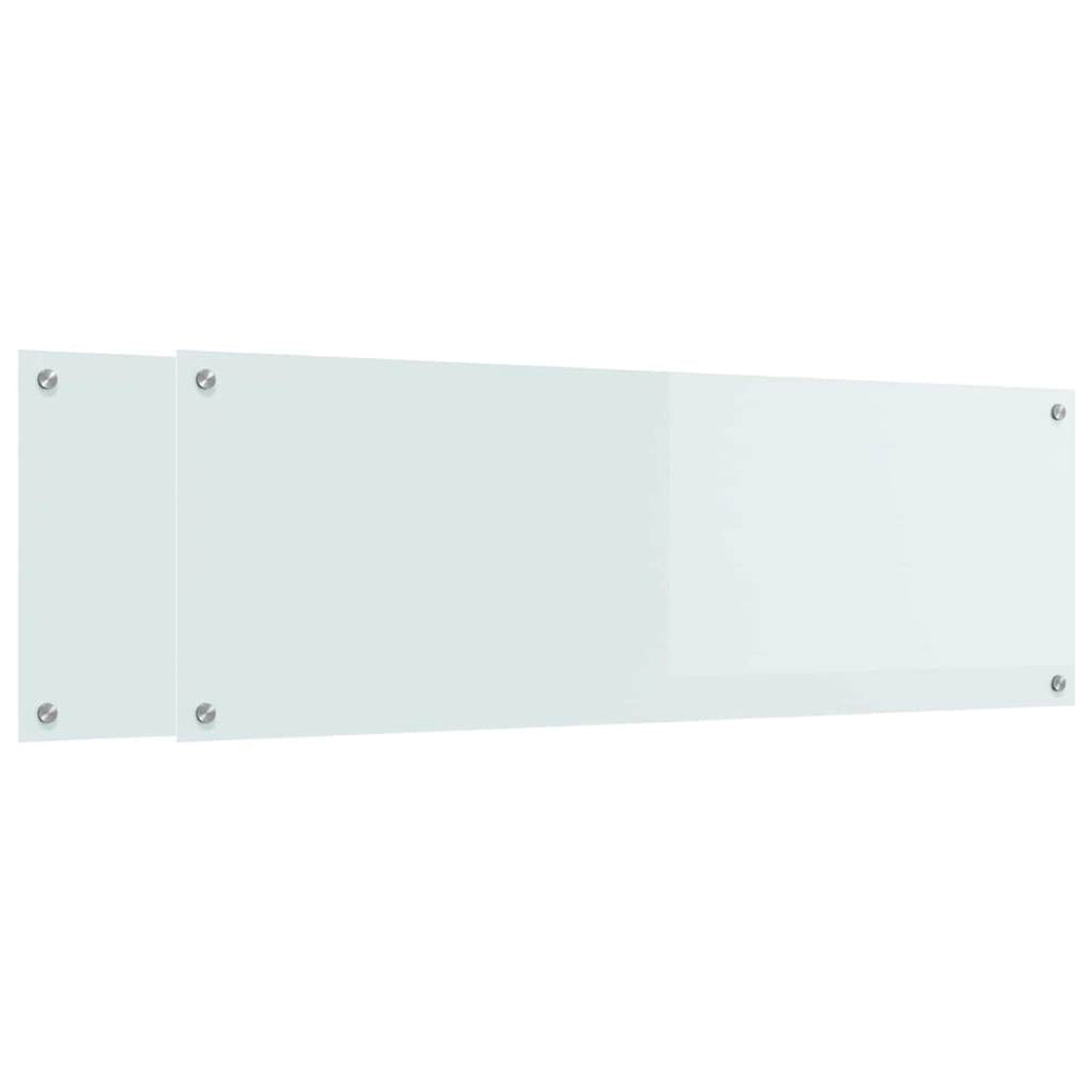 Vidaxl keuken spatscherm 2 pcs wit 120 x 40 cm gehard glas