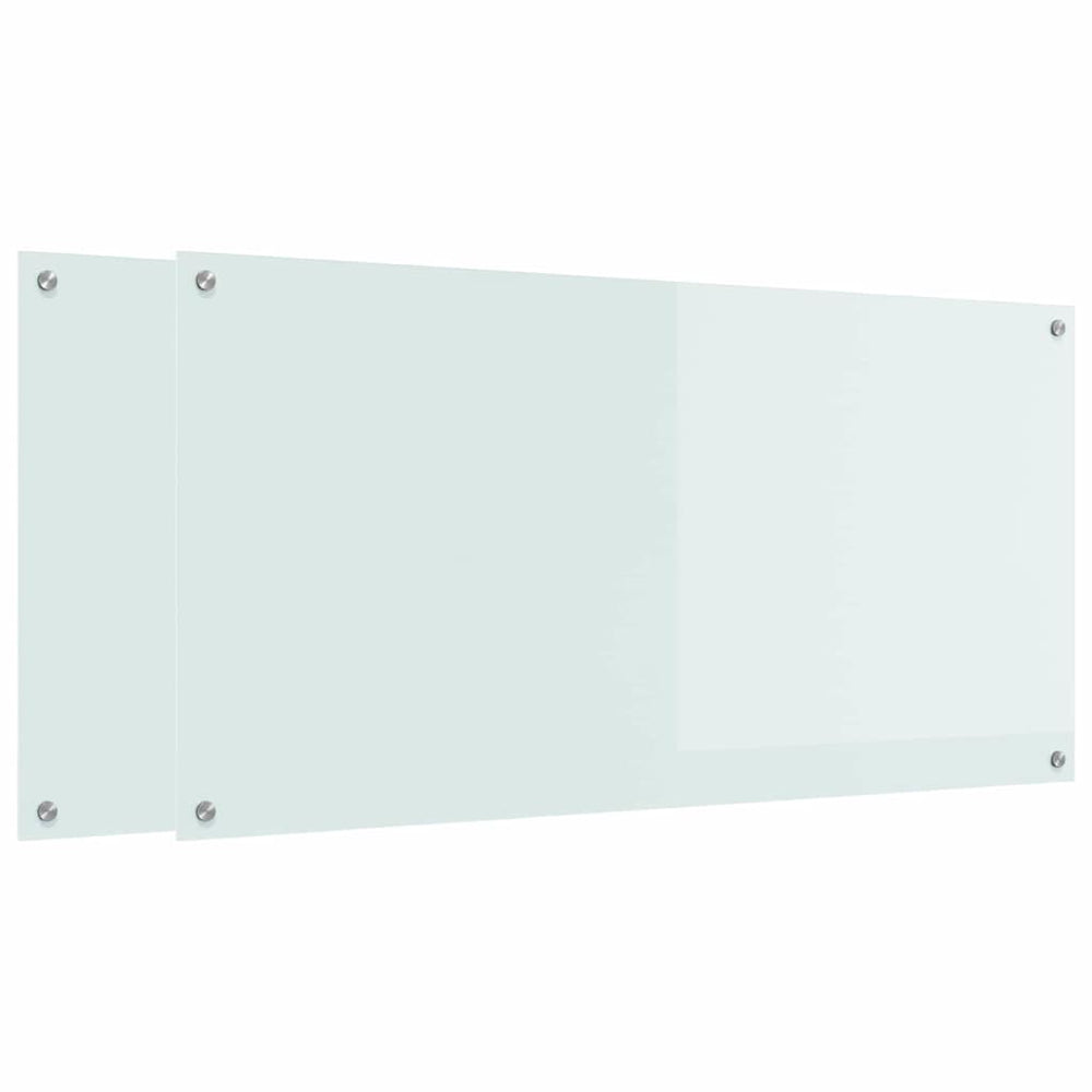 Vidaxl keuken spatscherm 2 pcs wit 120 x 60 cm gehard glas
