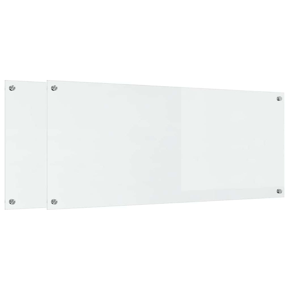 Vidaxl keuken spatscherm 2 pcs doorzichtig 120 x 50 cm gehard glas