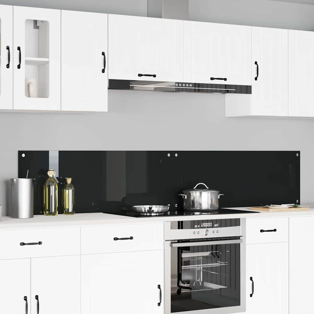 Vidaxl keuken spatscherm 2 pcs zwart 110 x 40 cm gehard glas