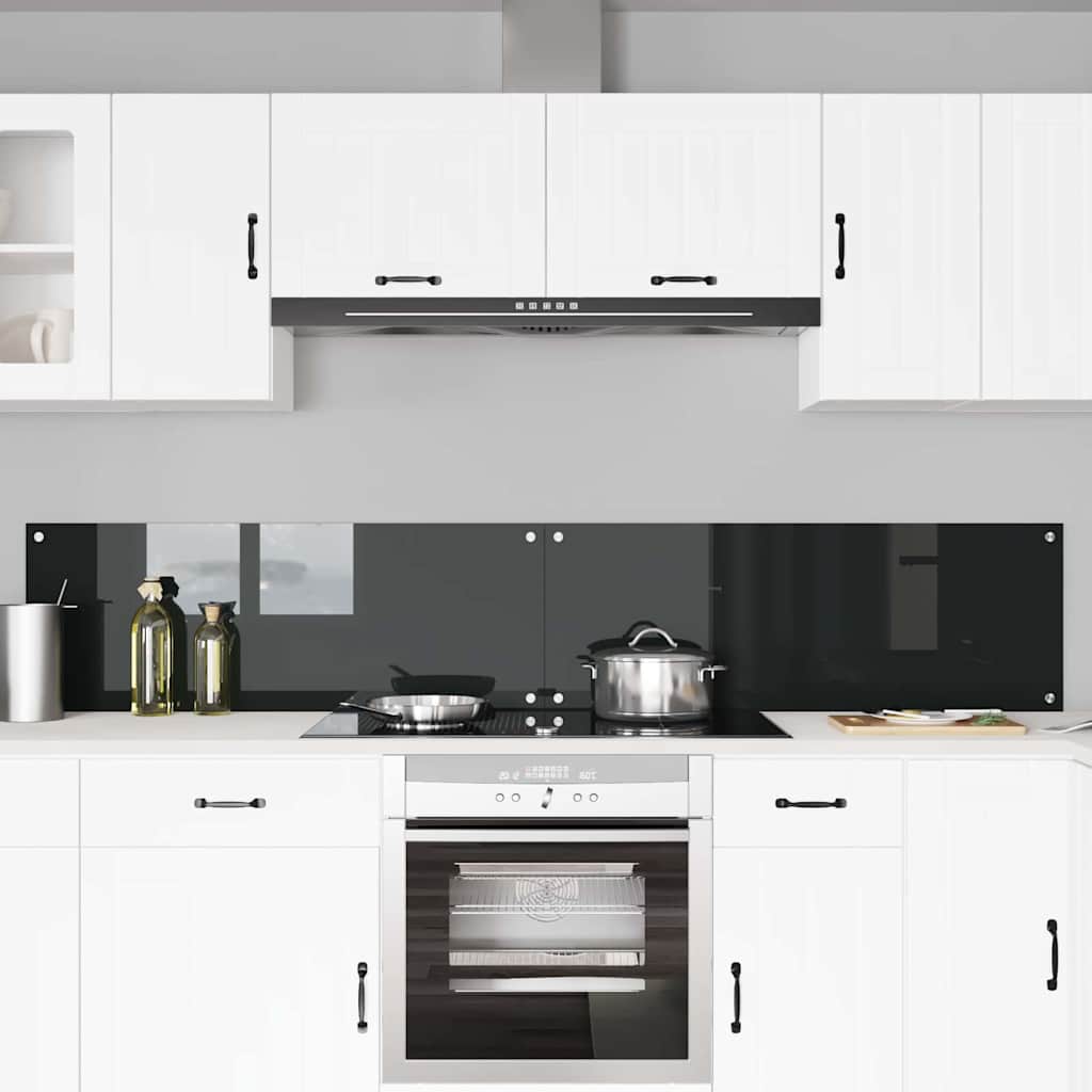Vidaxl keuken spatscherm 2 pcs zwart 110 x 40 cm gehard glas