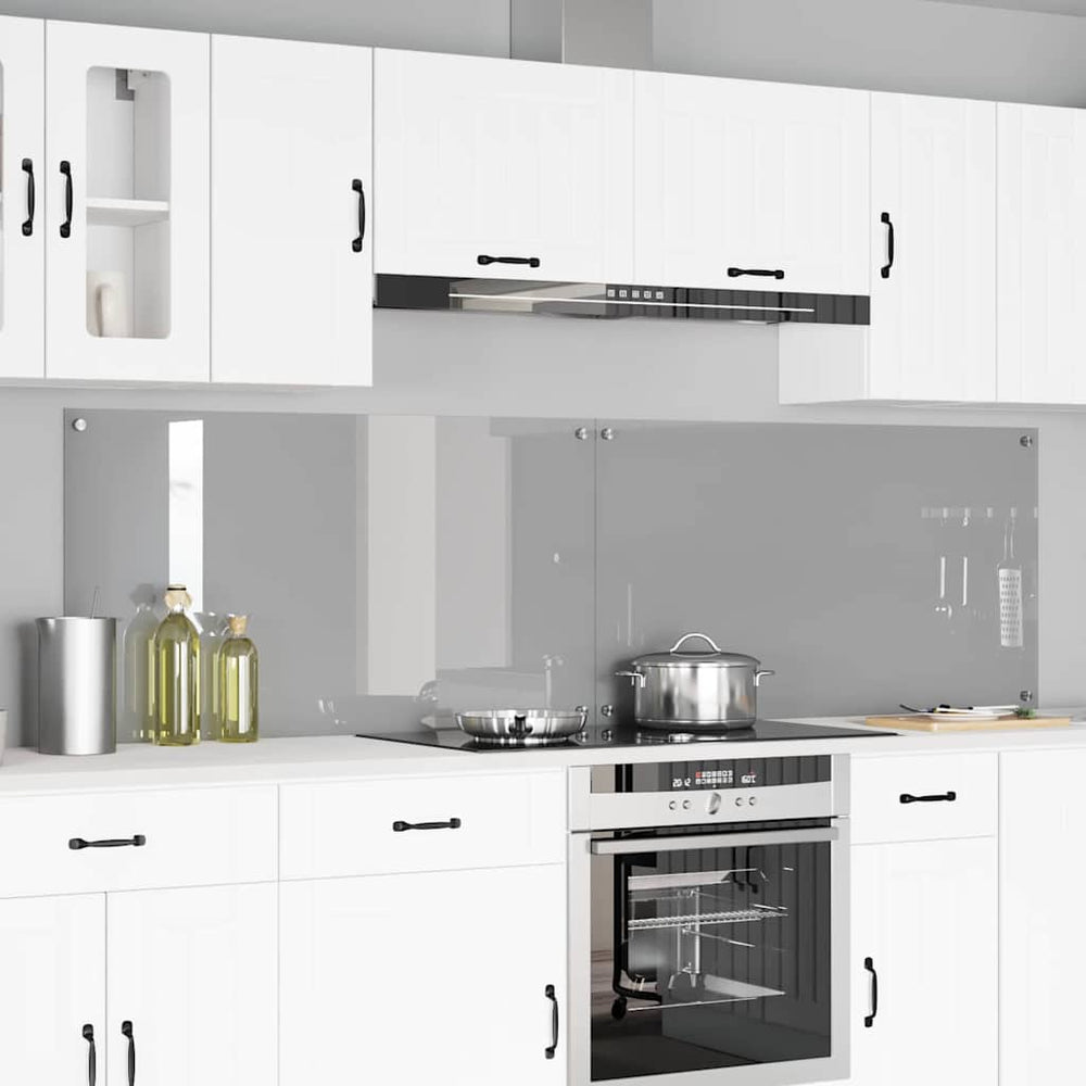 Vidaxl keuken spatscherm 2 pcs lichtgrijs 110 x 60 cm gehard glas