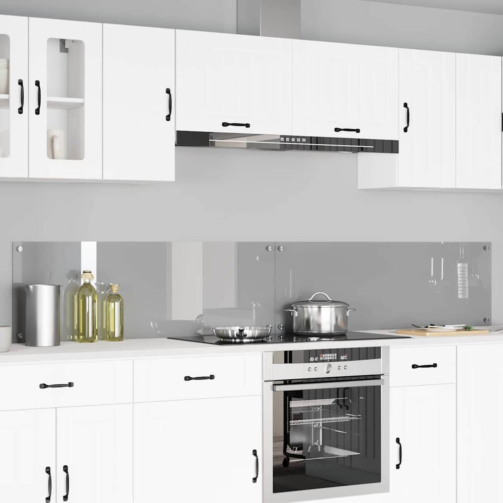 Vidaxl keuken spatscherm 2 pcs lichtgrijs 120 x 40 cm gehard glas
