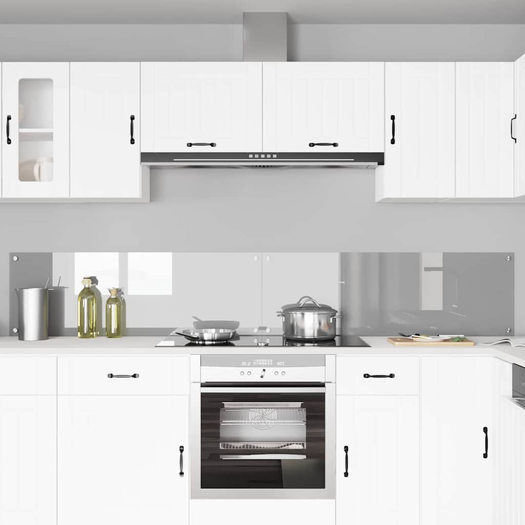 Vidaxl keuken spatscherm 2 pcs lichtgrijs 120 x 40 cm gehard glas
