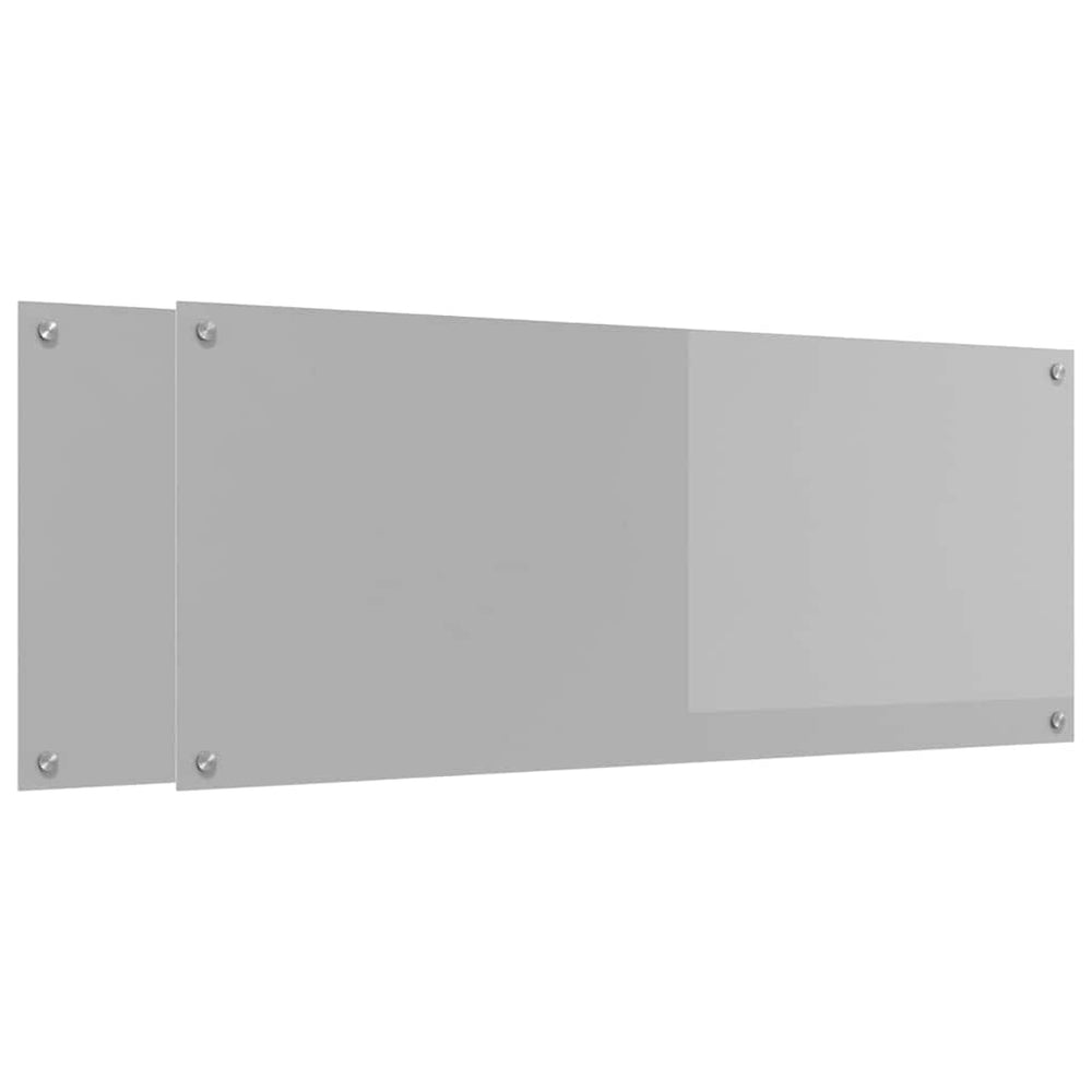 Vidaxl keuken spatscherm 2 pcs lichtgrijs 120 x 50 cm gehard glas