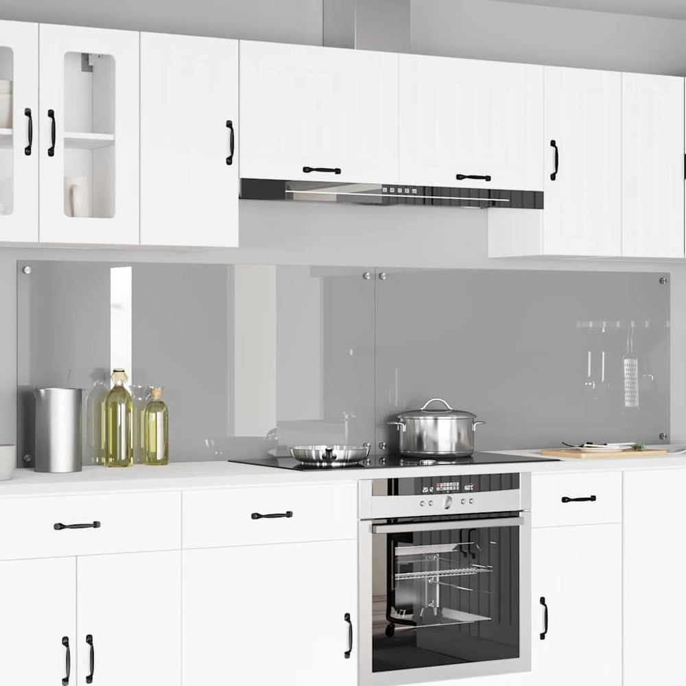 Vidaxl keuken spatscherm 2 pcs lichtgrijs 120 x 60 cm gehard glas