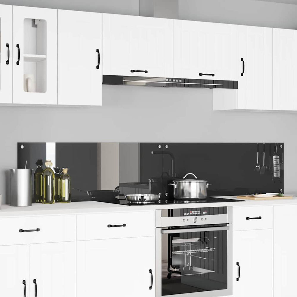 Vidaxl keuken spatscherm 2 pcs donkergrijs 110 x 40 cm gehard glas