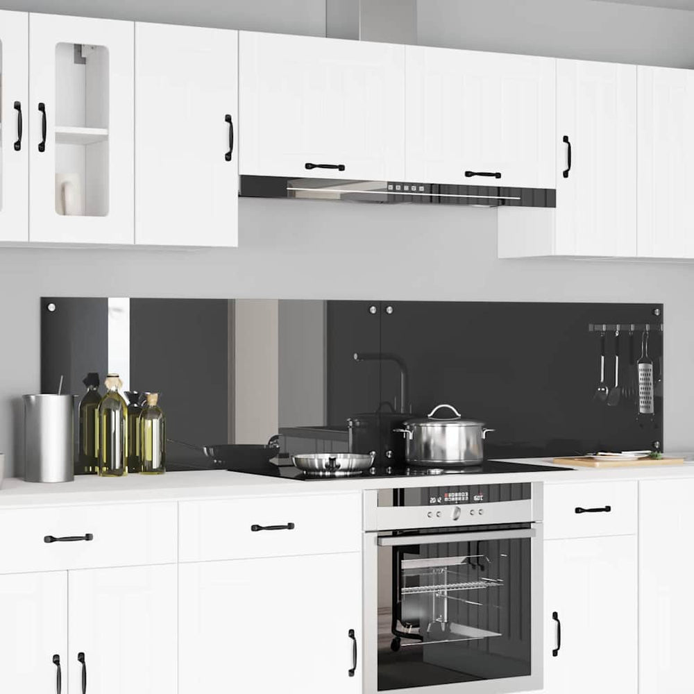 Vidaxl keuken spatscherm 2 pcs donkergrijs 110 x 50 cm gehard glas