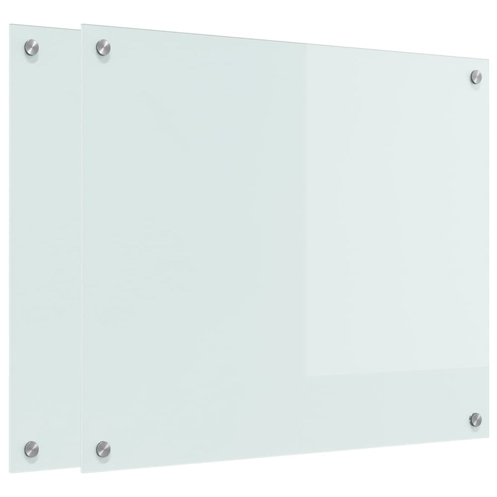 Vidaxl keuken achterwand 2 pcs wit 70 x 60 cm gehard glas