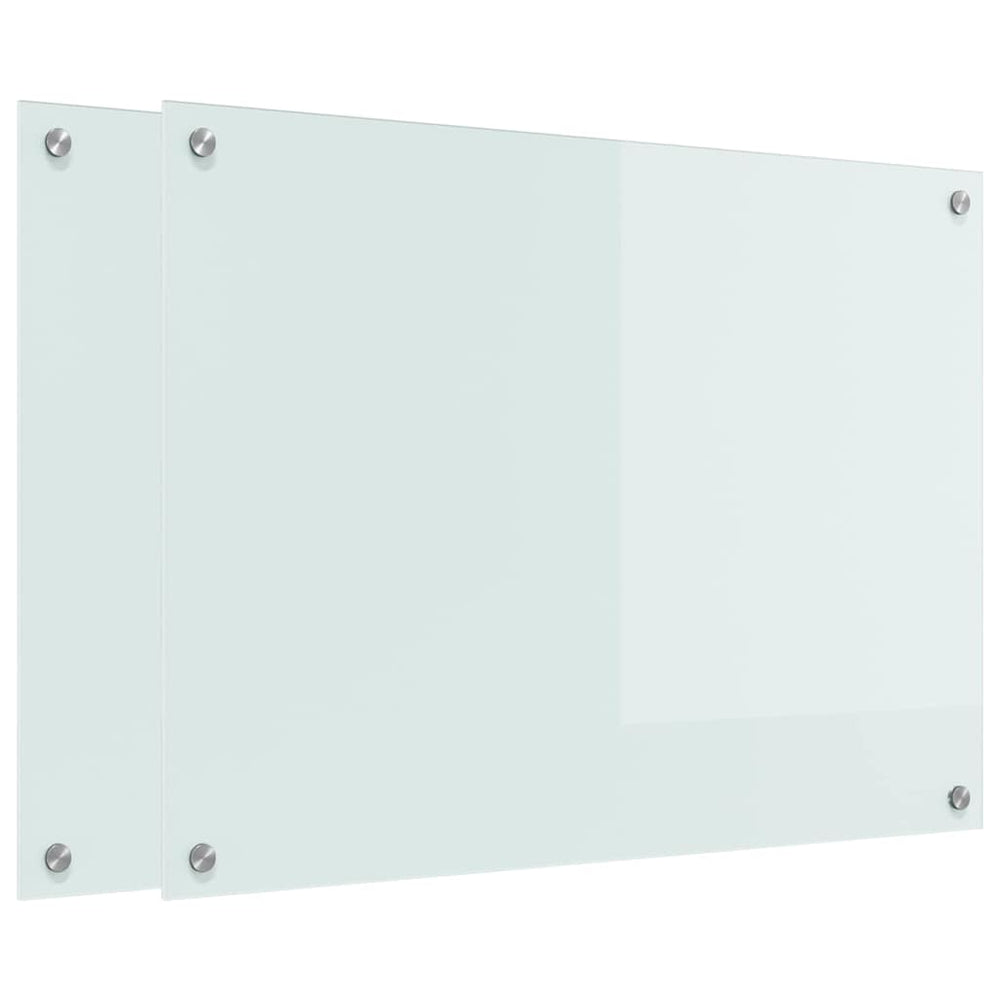 Vidaxl keuken achterwand 2 pcs wit 80 x 60 cm gehard glas