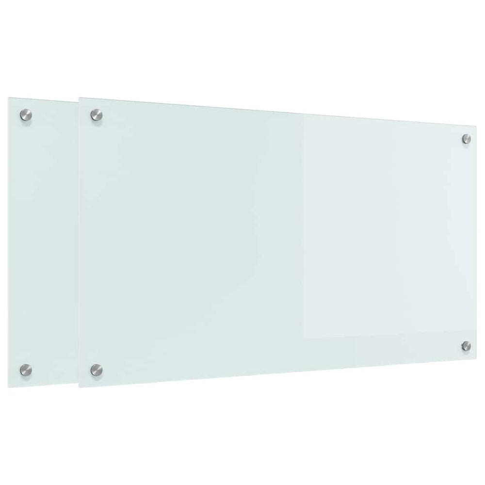 Vidaxl keuken achterwand 2 pcs wit 90 x 50 cm gehard glas