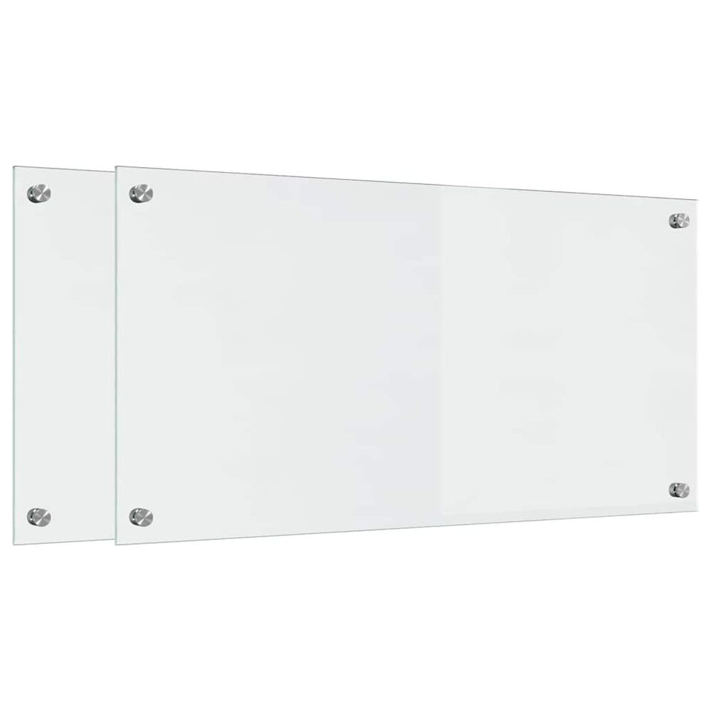 Vidaxl keuken achterwand 2 pcs doorzichtig 80 x 40 cm gehard glas