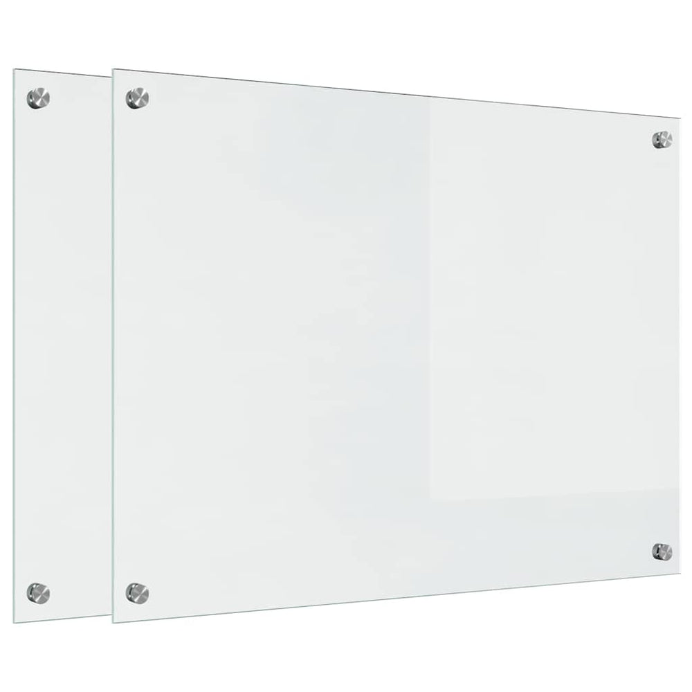 Vidaxl keuken achterwand 2 pcs doorzichtig 80 x 60 cm gehard glas