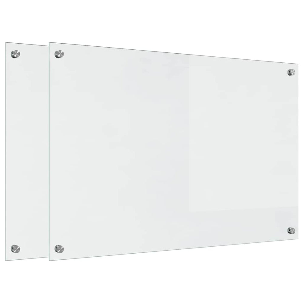 Vidaxl keuken achterwand 2 pcs doorzichtig 90 x 60 cm gehard glas