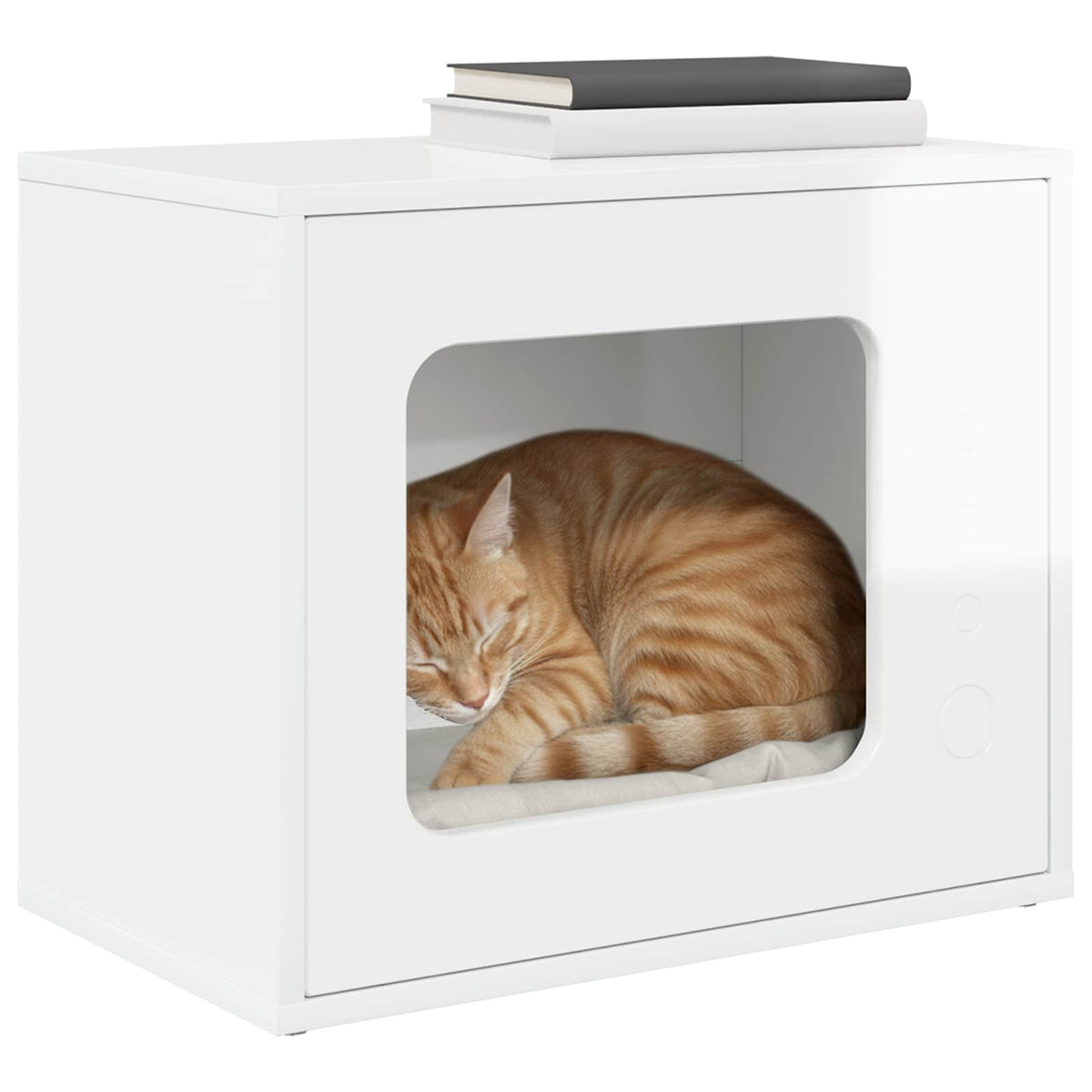 Vidaxl kattenhuis glanzend wit 51 x 30 x 42,5 cm bewerkt hout