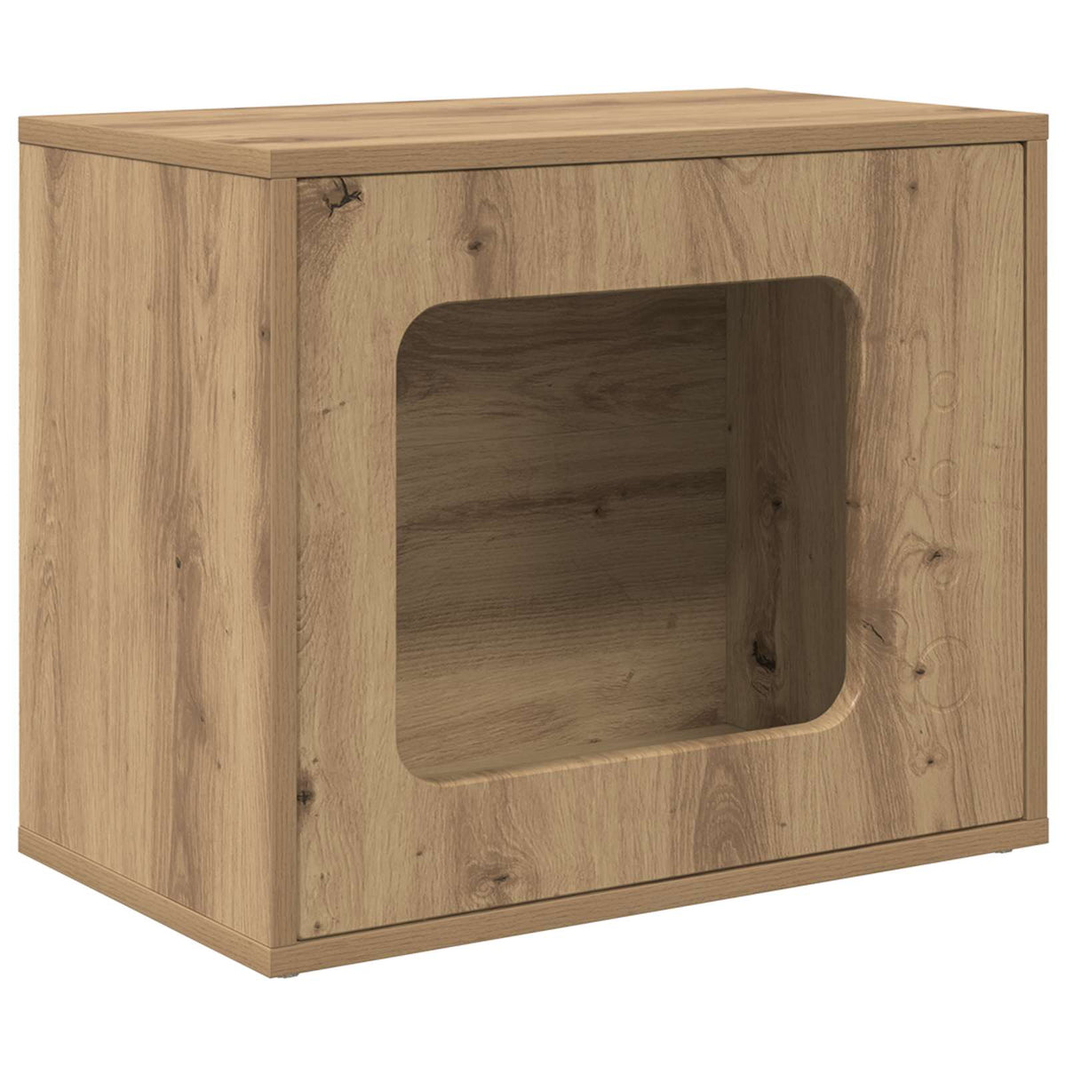 Vidaxl kattenhuis ambachtelijk eiken 51 x 30 x 42,5 cm bewerkt hout