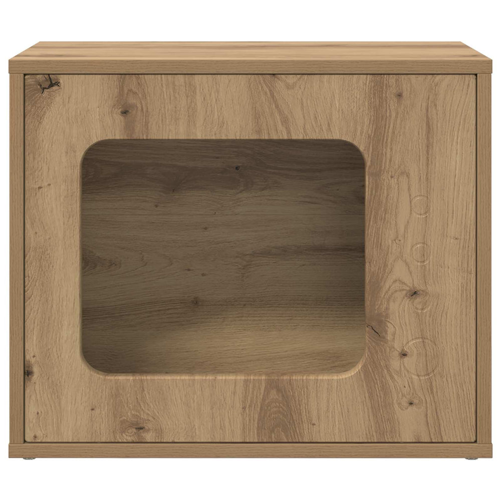 Vidaxl kattenhuis ambachtelijk eiken 51 x 30 x 42,5 cm bewerkt hout