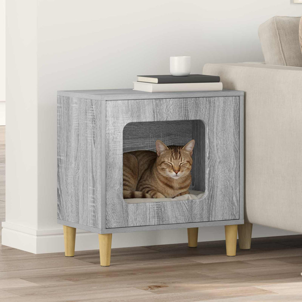 Vidaxl kattenhuis grijs sonoma 51 x 30 x 52 cm bewerkt hout