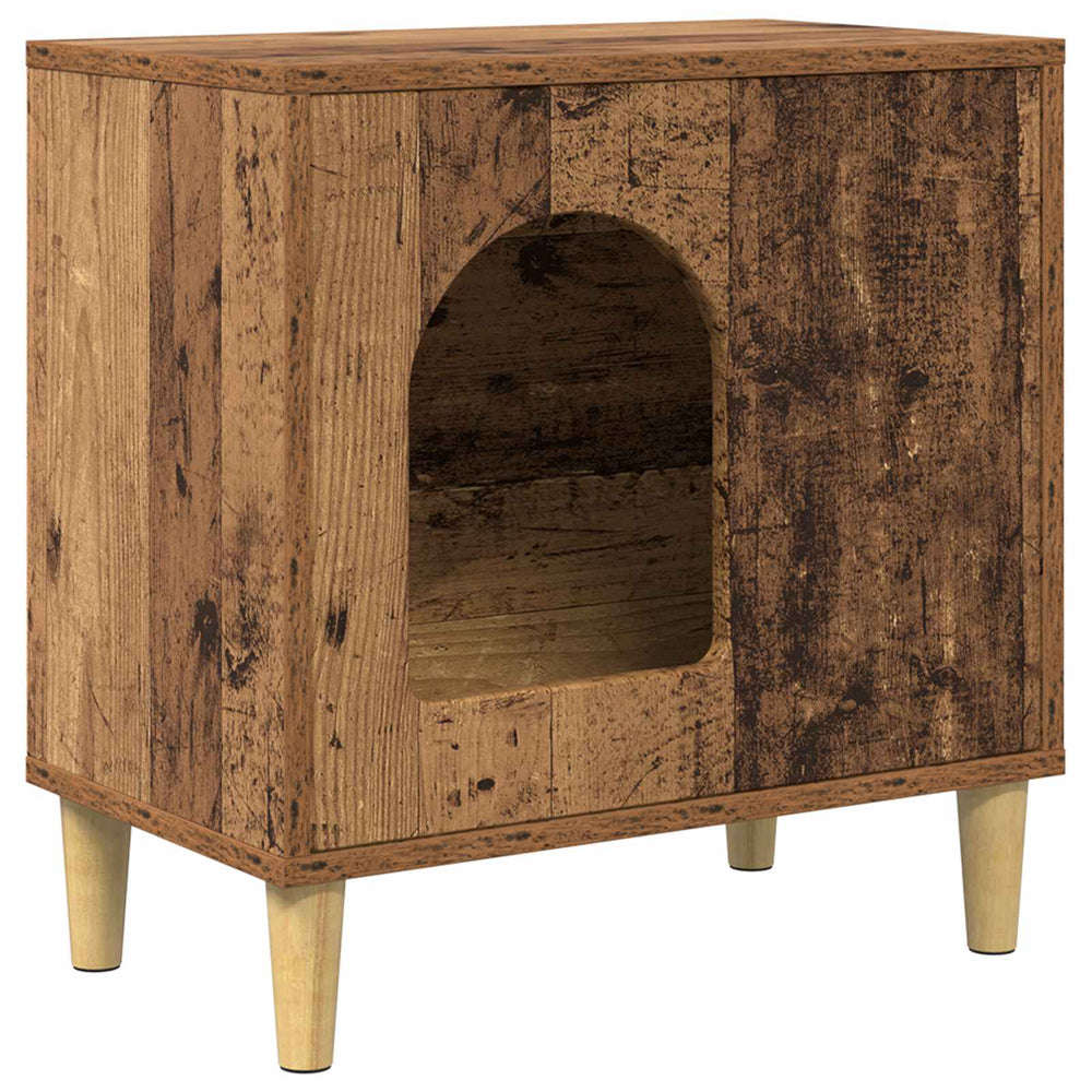 Vidaxl kattenhuis oudhout 51 x 30 x 52 cm bewerkt hout