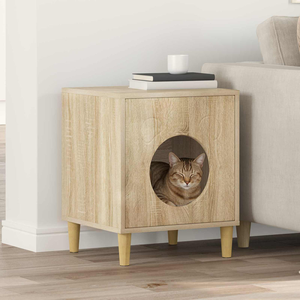 Vidaxl kattenhuis sonoma 42,5 x 40 x 53 cm bewerkt hout