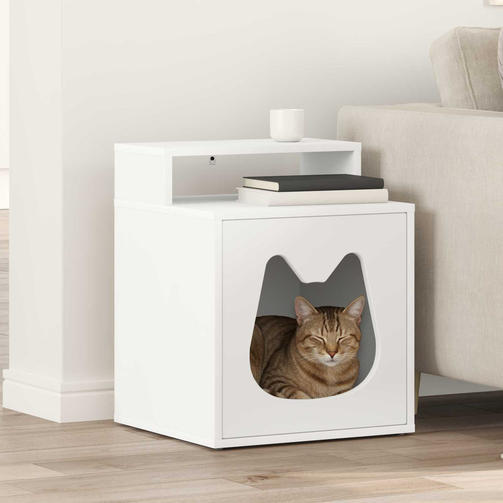 Vidaxl kattenhuis wit 42,5 x 40 x 53,5 cm bewerkt hout