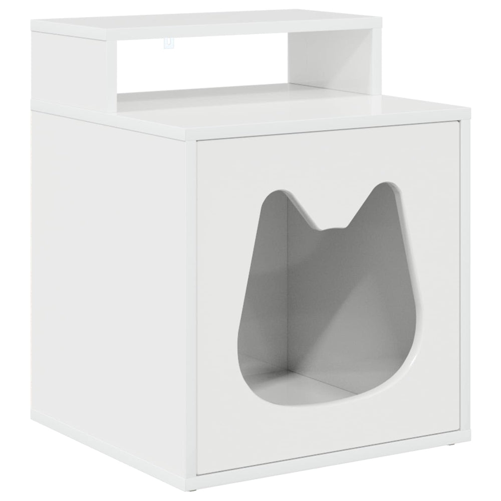 Vidaxl kattenhuis glanzend wit 42,5 x 40 x 53,5 cm bewerkt hout