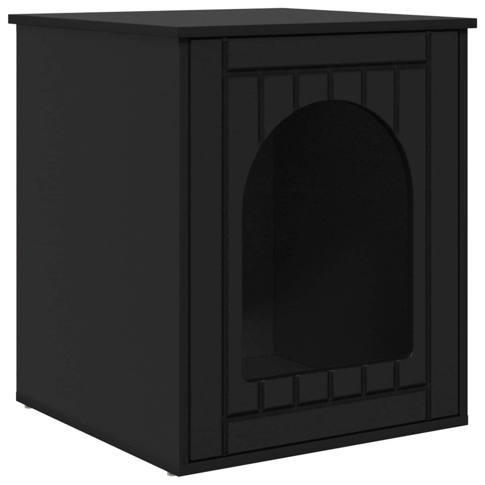 Vidaxl kattenhuis zwart 53 x 52 x 62 cm bewerkt hout