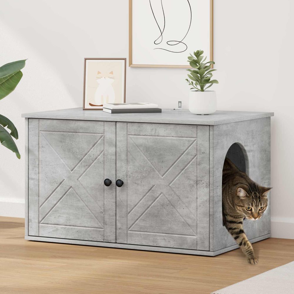 Vidaxl kattenhuis beton 85 x 55 x 50 cm bewerkt hout