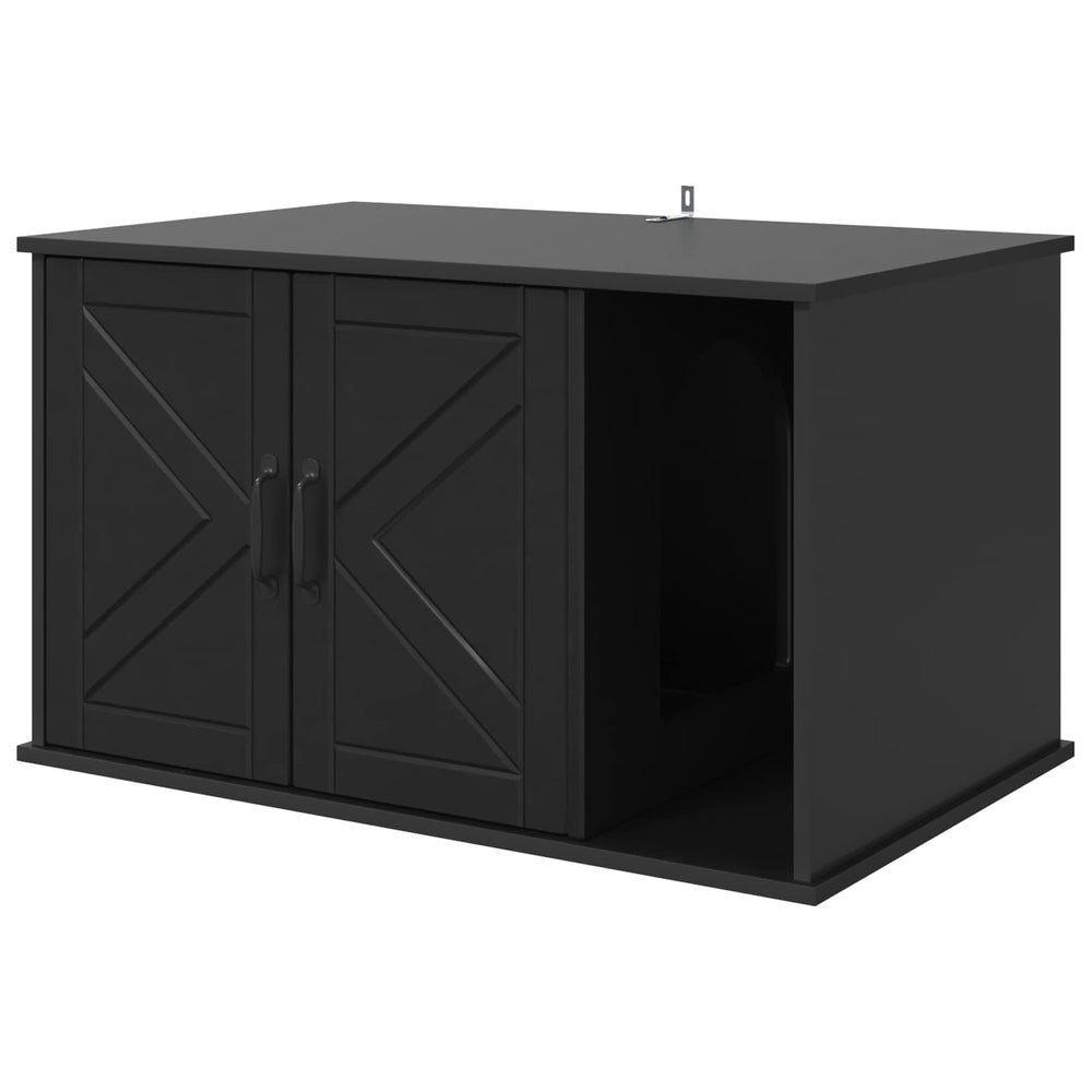 Vidaxl kattenhuis zwart 85 x 55 x 50 cm bewerkt hout