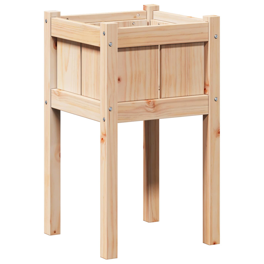 Vidaxl tuin bloempot natuur 40 x 40 x 70 cm massief grenenhout