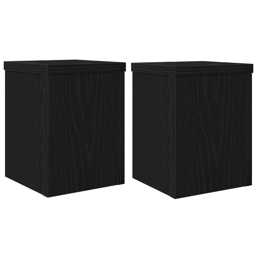 Vidaxl plantenstandaard 2 pcs zwart eiken 15 x 15 x 20 cm bewerkt hout