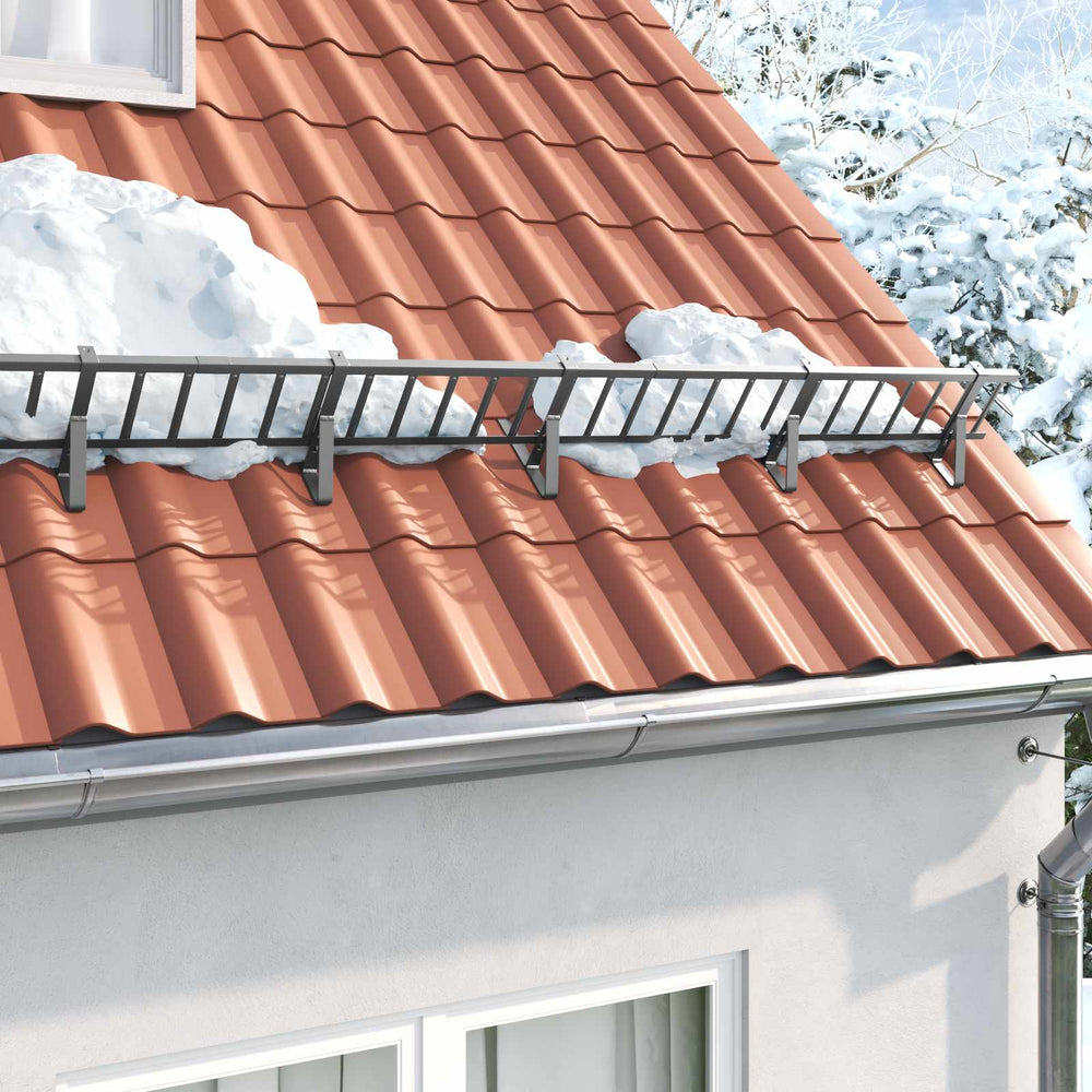 Vidaxl dak sneeuwbeugel antraciet 1200 x 2,5 x 20 cm staal