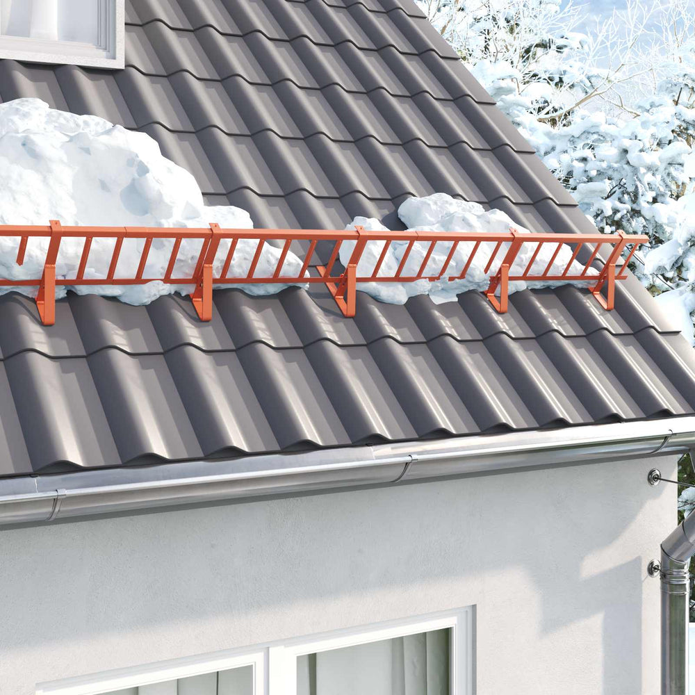 Vidaxl dak sneeuwbeugel rood 1200 x 2,5 x 20 cm staal