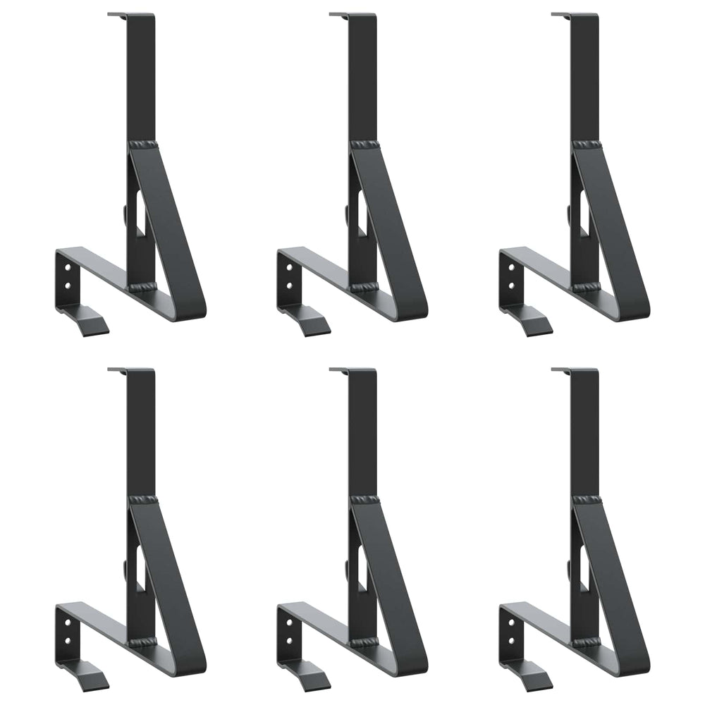 Vidaxl sneeuwbeveiligingsteun 6 pcs zwart 29,5 x 3 x 34,5 cm staal