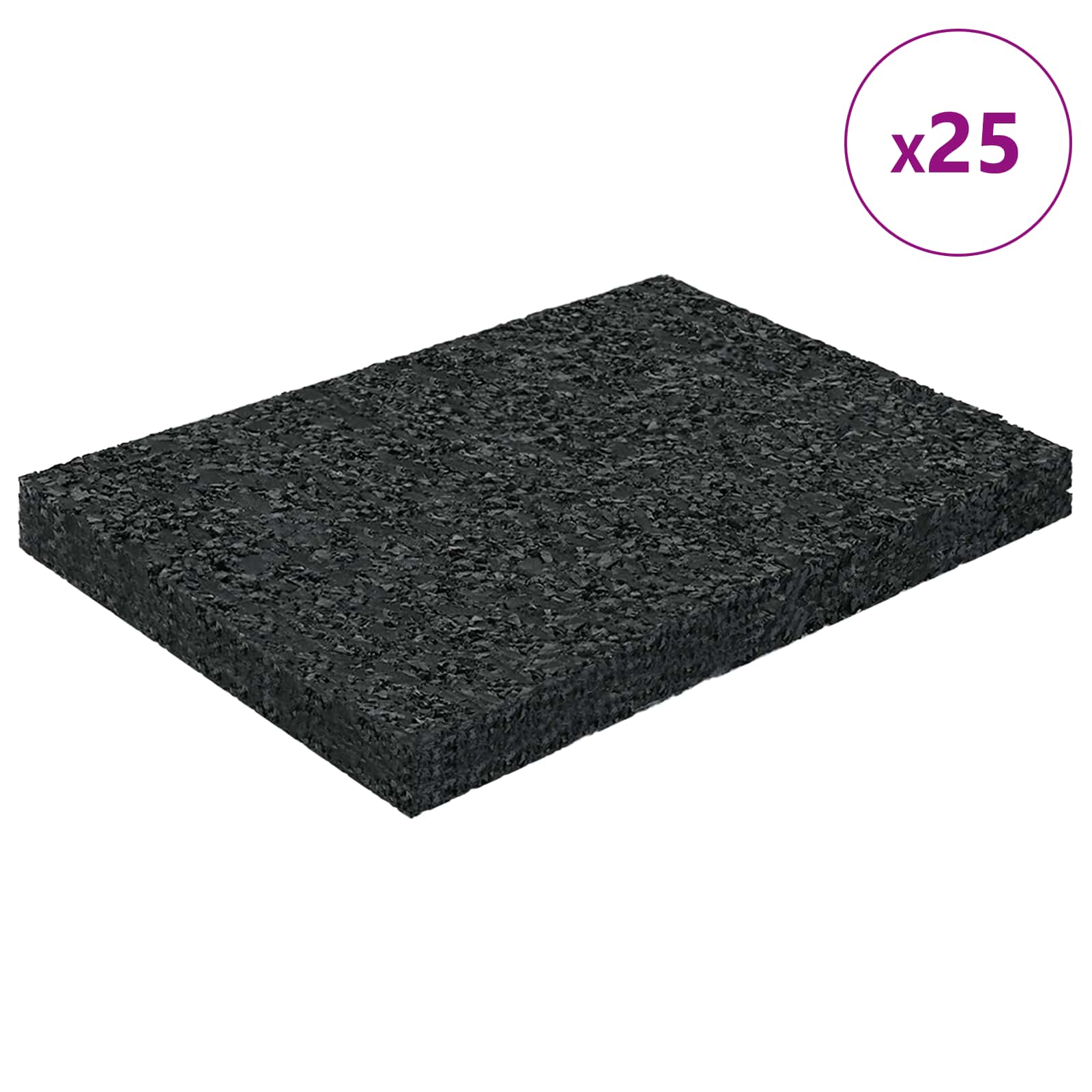 Vidaxl rubber granulaat patio pad zwart 6 x 9 x 0,8 cm rubber