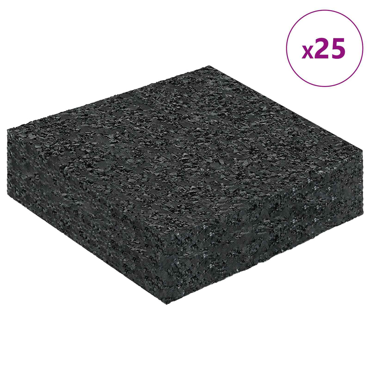 Vidaxl rubber granulaat patio pad zwart 9 x 9 x 2 cm rubber