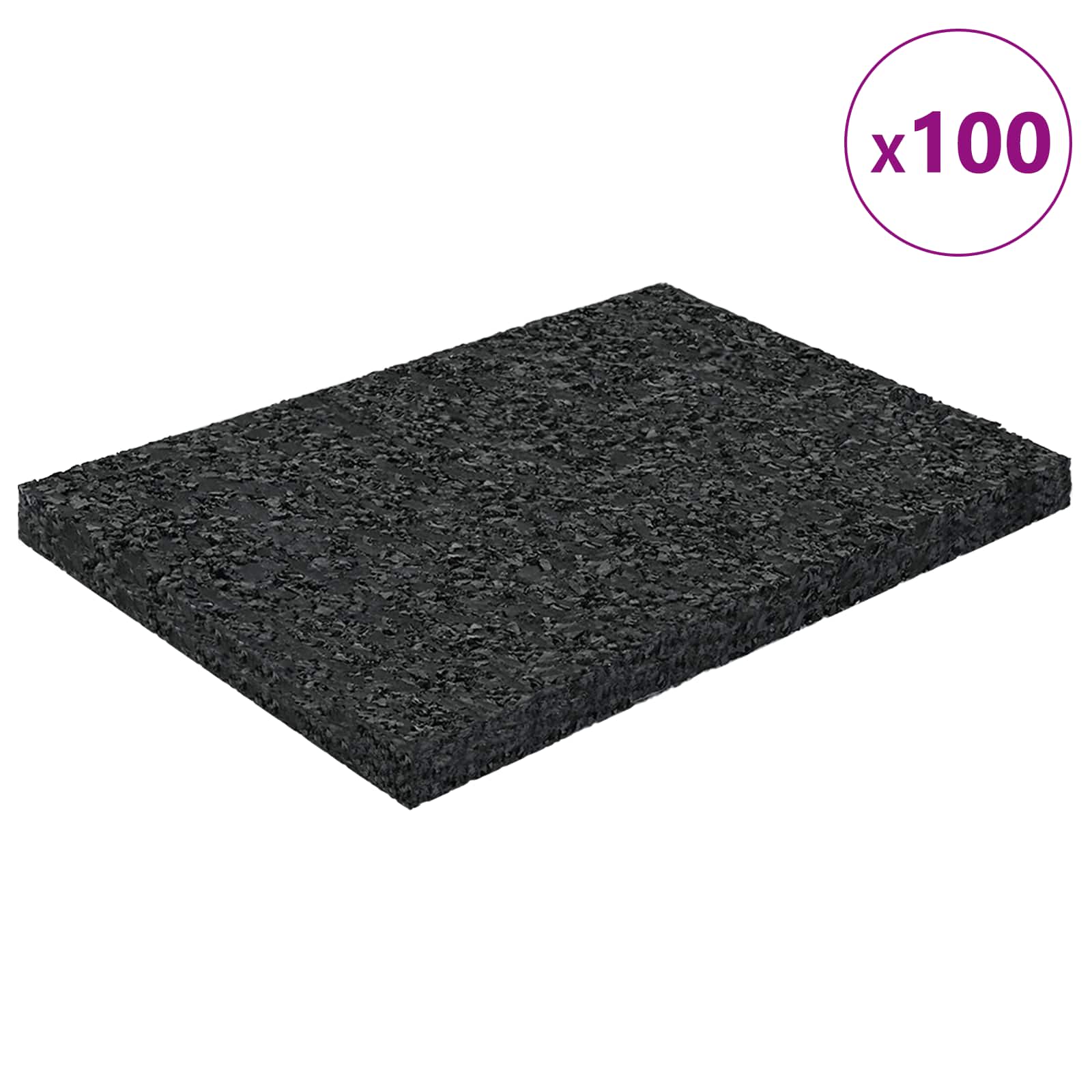 Vidaxl rubber granulaat patio pad zwart 6 x 9 x 0,6 cm rubber