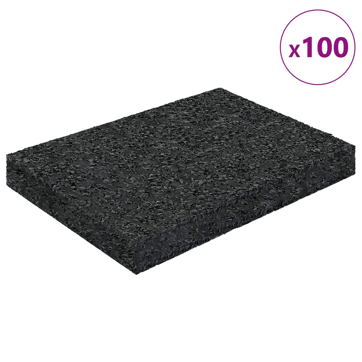 Vidaxl rubber granulaat patio pad zwart 6 x 9 x 1 cm rubber