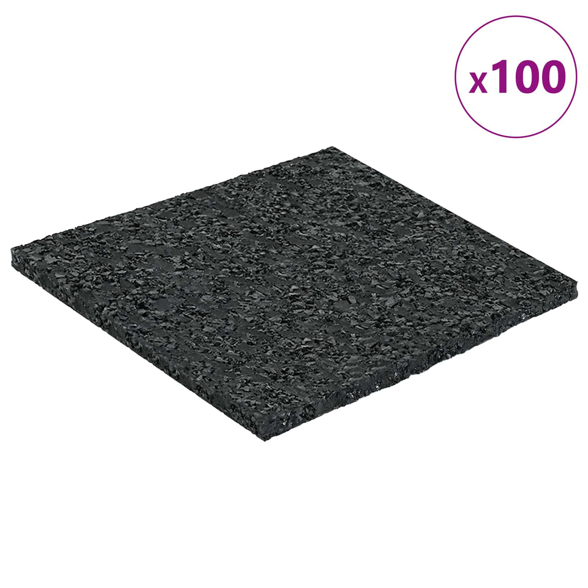 Vidaxl rubber granulaat patio pad zwart 9 x 9 x 0,3 cm rubber